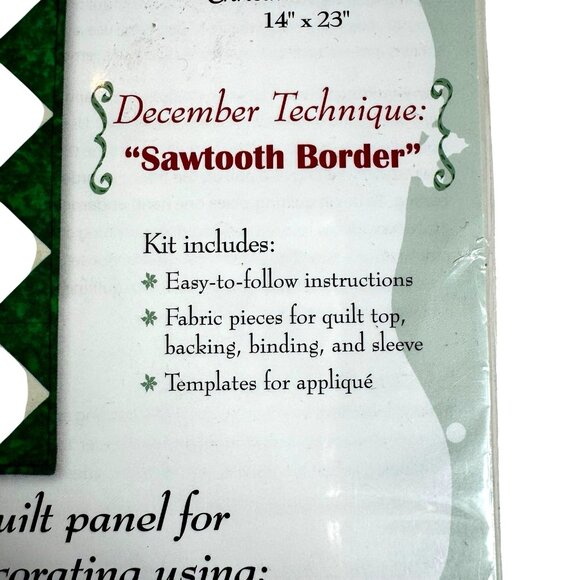 NEW Learn to Quilt Wall Hangings Quilting Kit Christmas Flower Sawtooth Border - Picture 2 of 8
